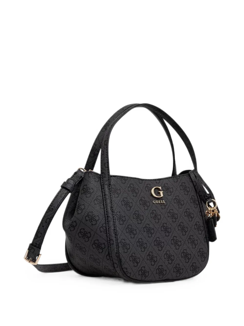 GUESS USA Schoudertas met monogramprint en logoplakkaat Zwart