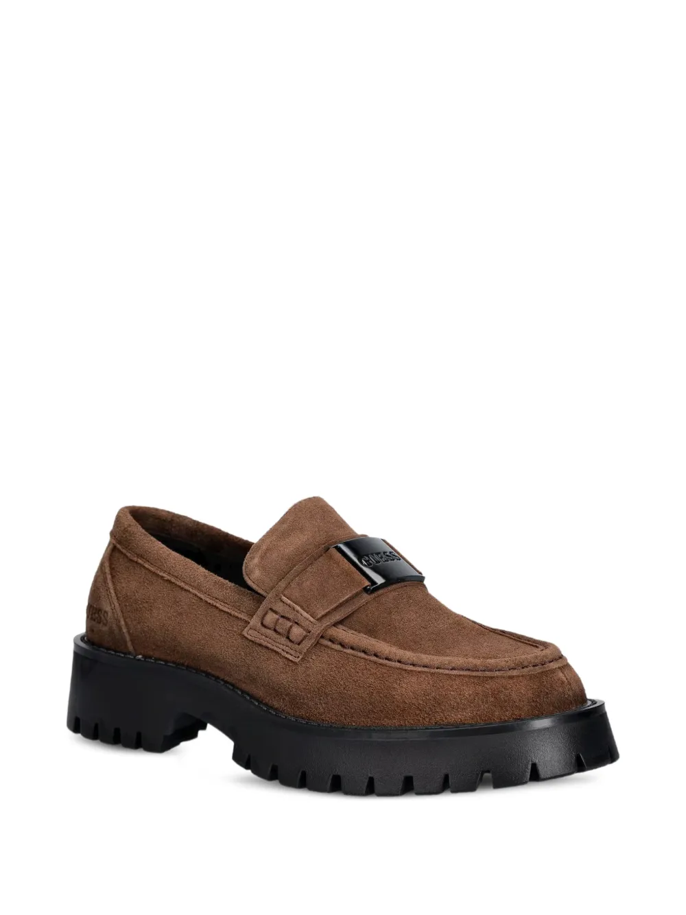 GUESS USA logo-plaque suede loafers Bruin