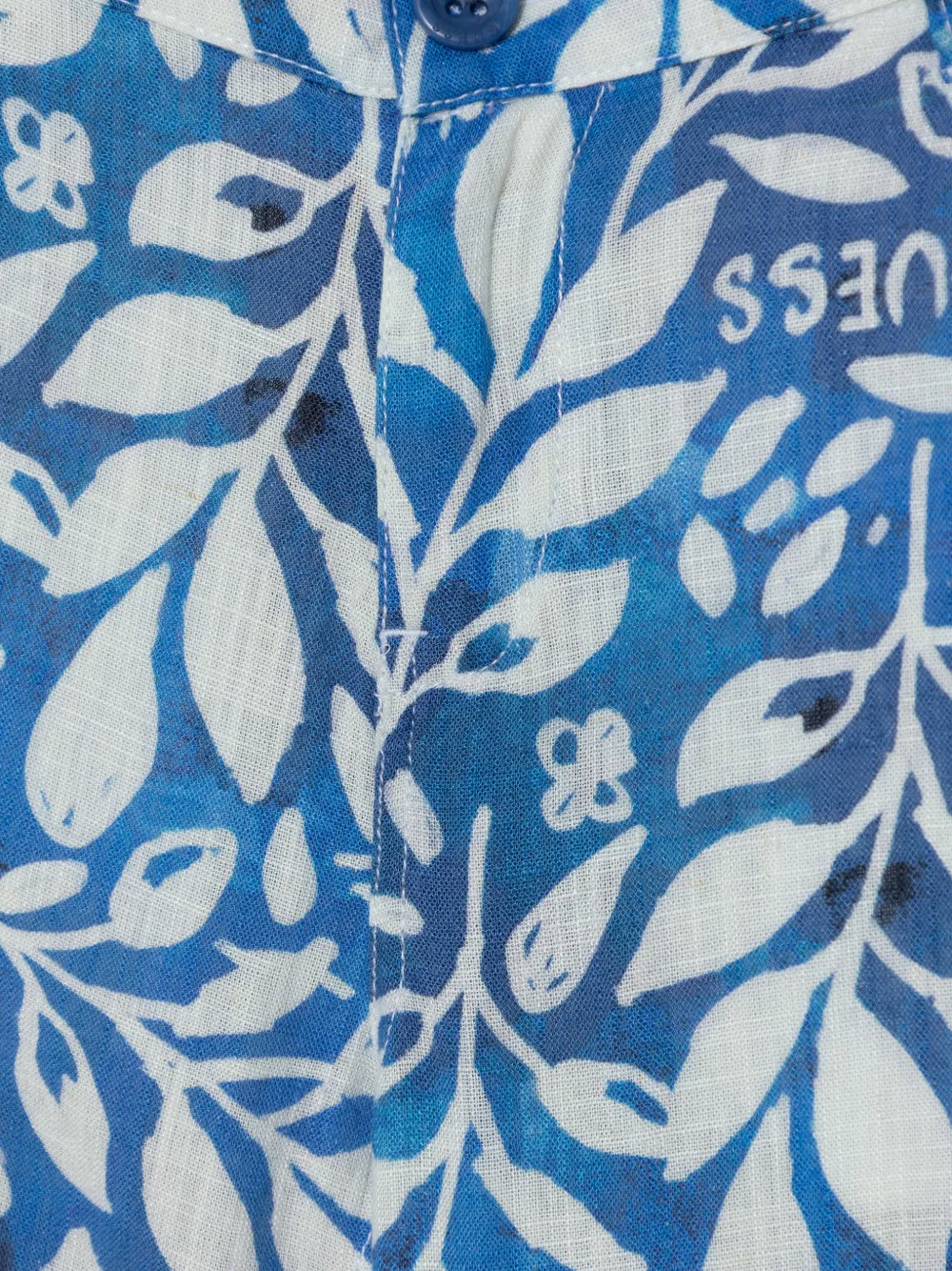 guess kids leaf-print logo-print shorts Blauw