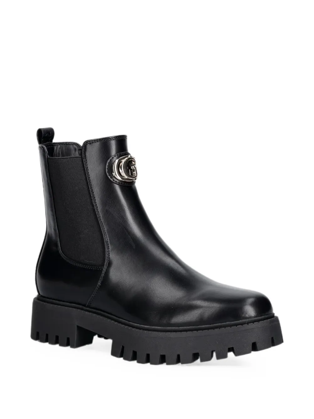 GUESS USA logo-plaque lug-sole ankle boots Zwart