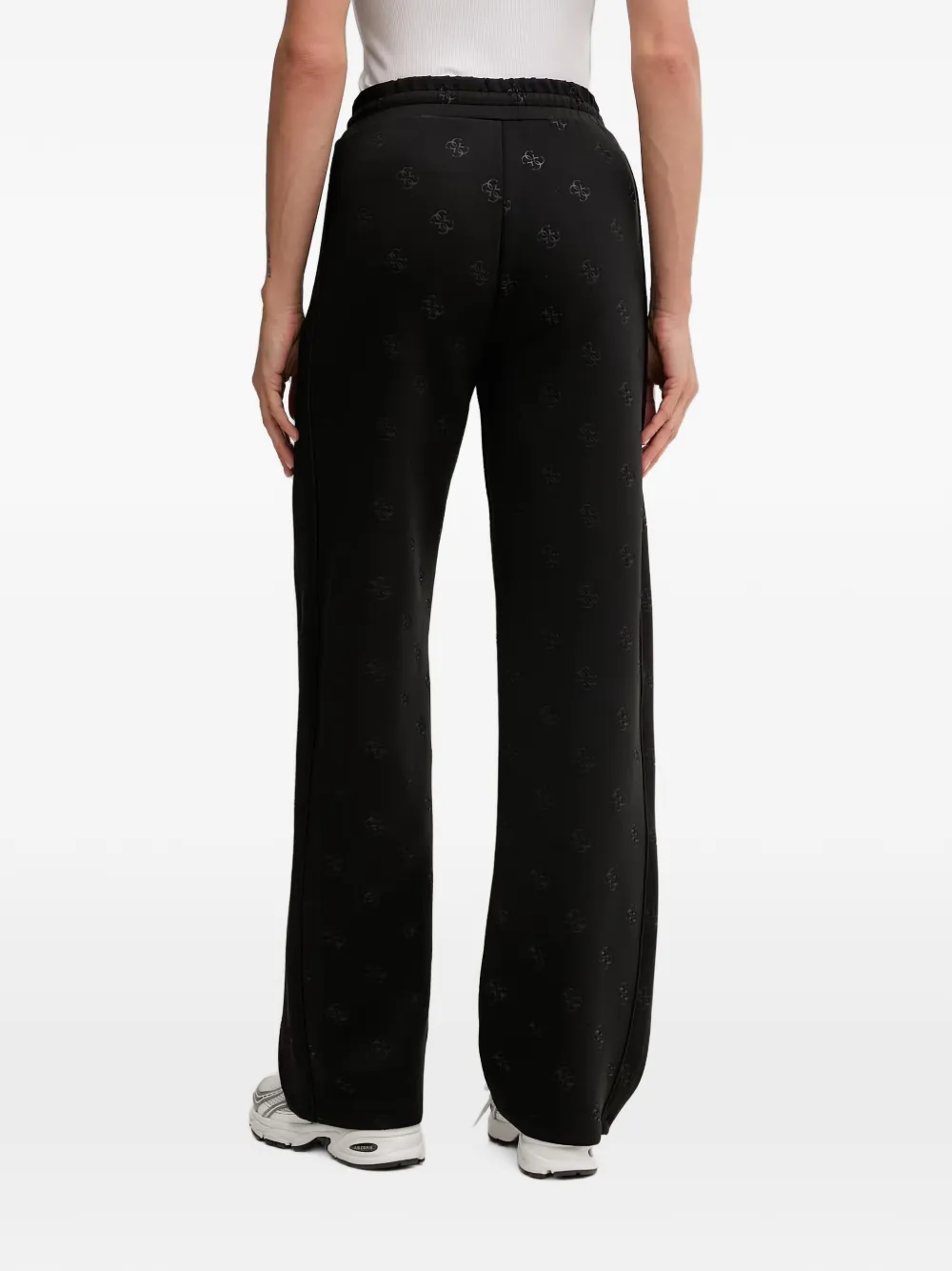 GUESS USA Trainingsbroek met trekkoordtaille en logo-reliëf Zwart