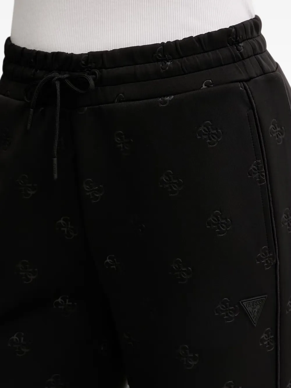 GUESS USA Trainingsbroek met trekkoordtaille en logo-reliëf Zwart