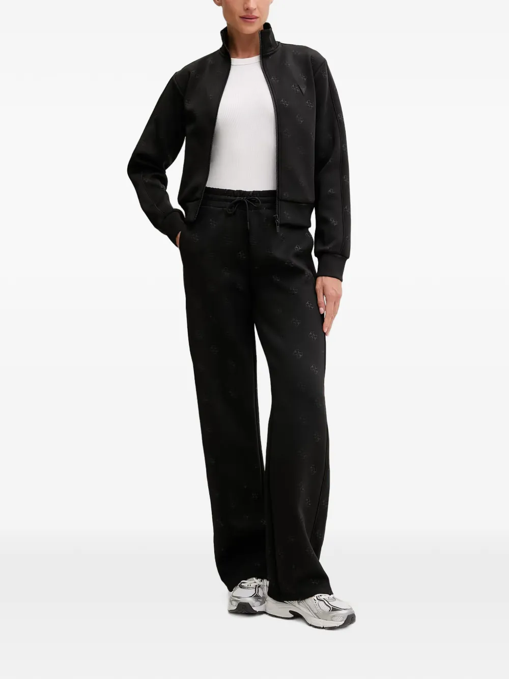 GUESS USA Trainingsbroek met trekkoordtaille en logo-reliëf Zwart