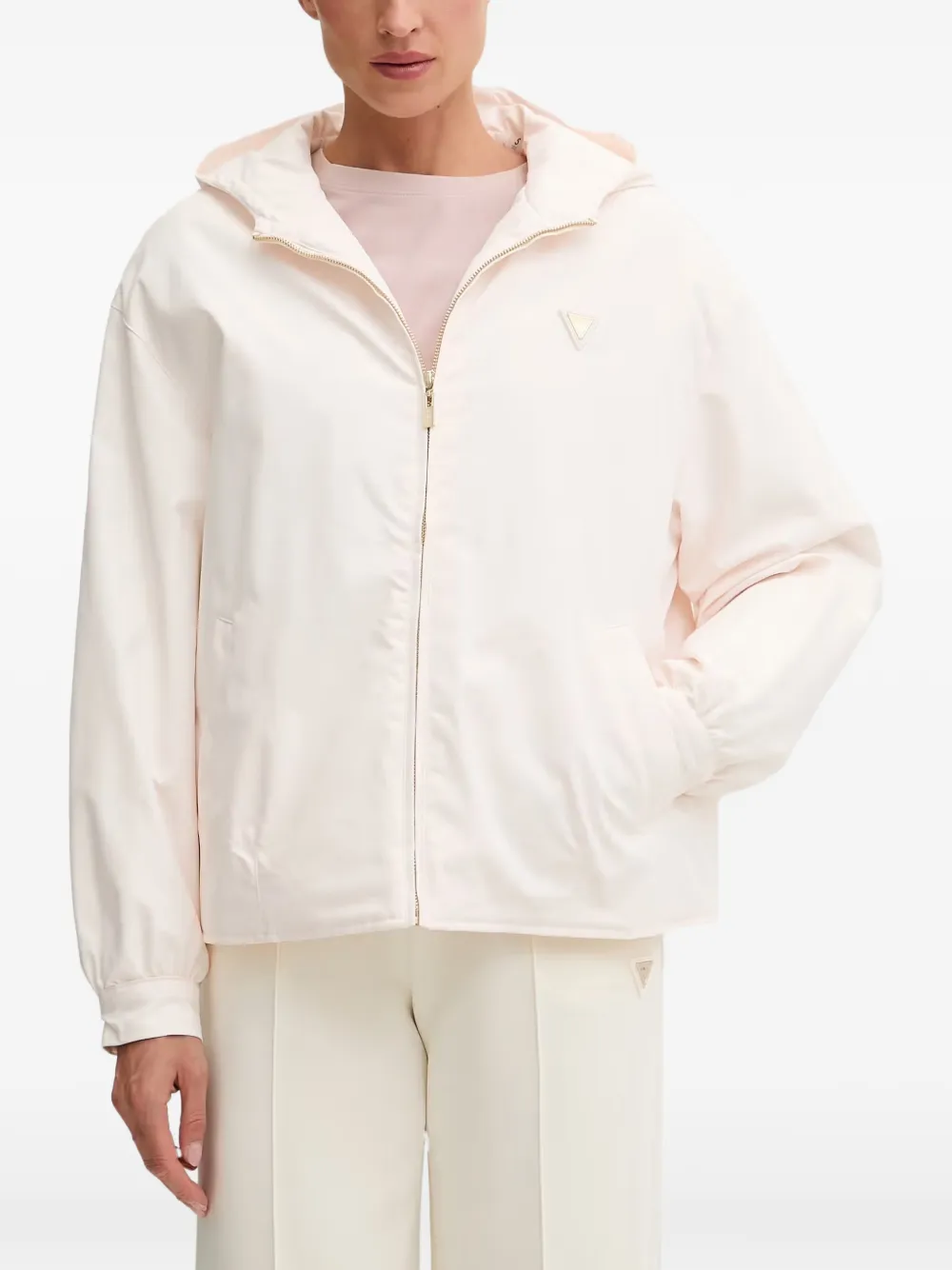 GUESS USA Impermeabile con cappuccio e logo - Rosa