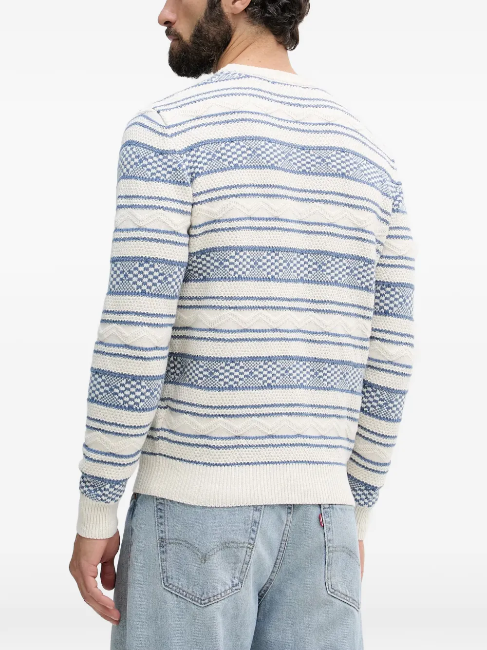 GUESS USA fair isle cable-knit sweater Beige