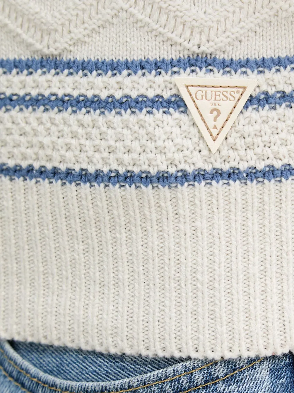 GUESS USA fair isle cable-knit sweater Beige