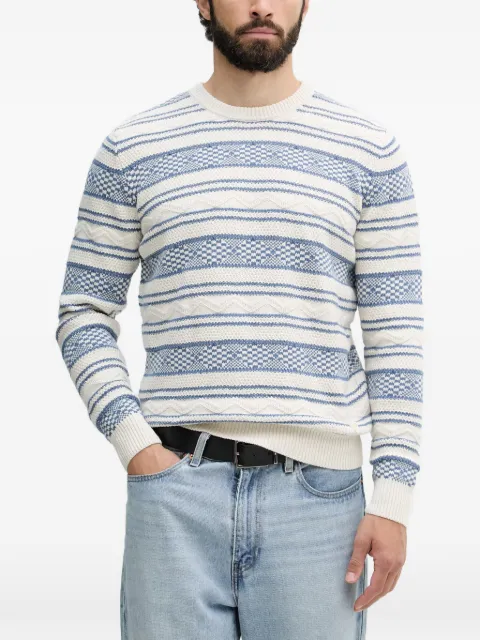 GUESS USA fair isle cable-knit sweater