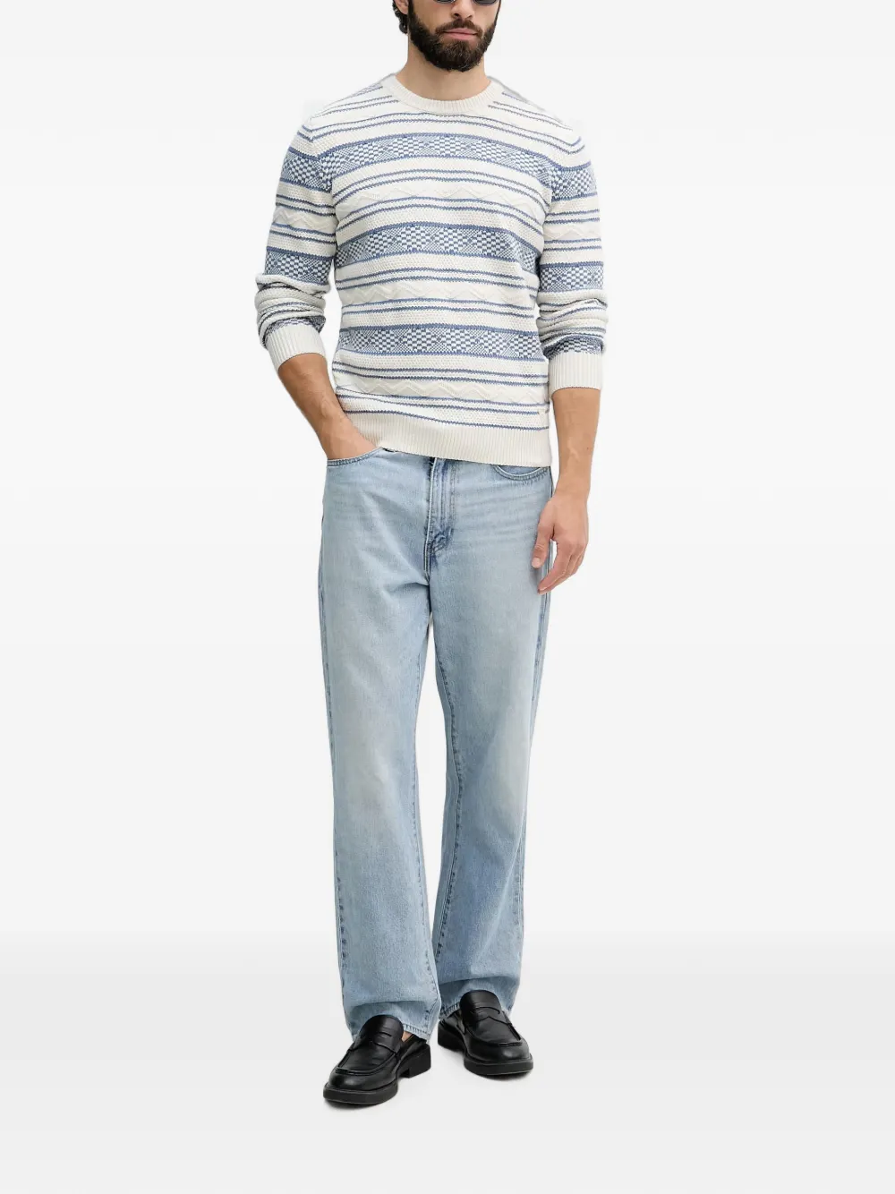 GUESS USA fair isle cable-knit sweater Beige