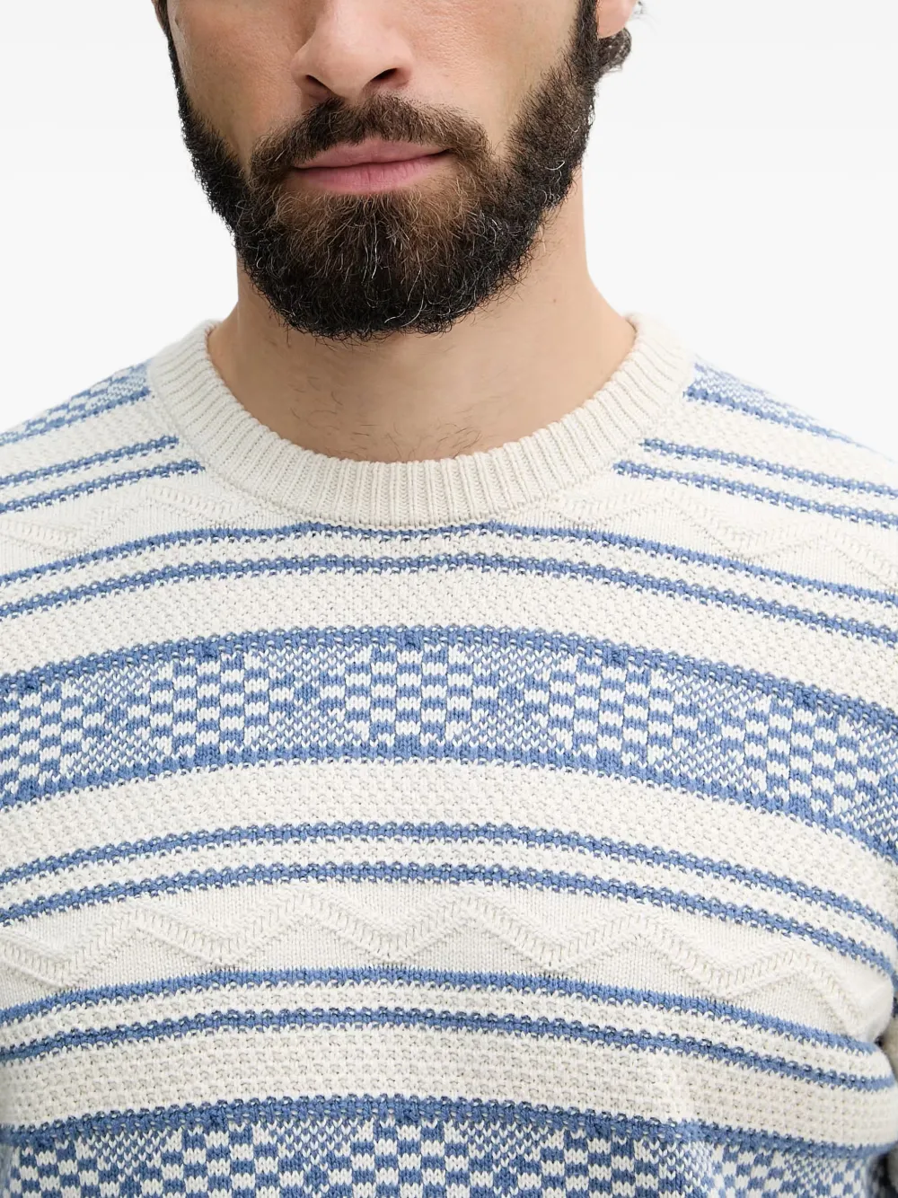GUESS USA fair isle cable-knit sweater Beige