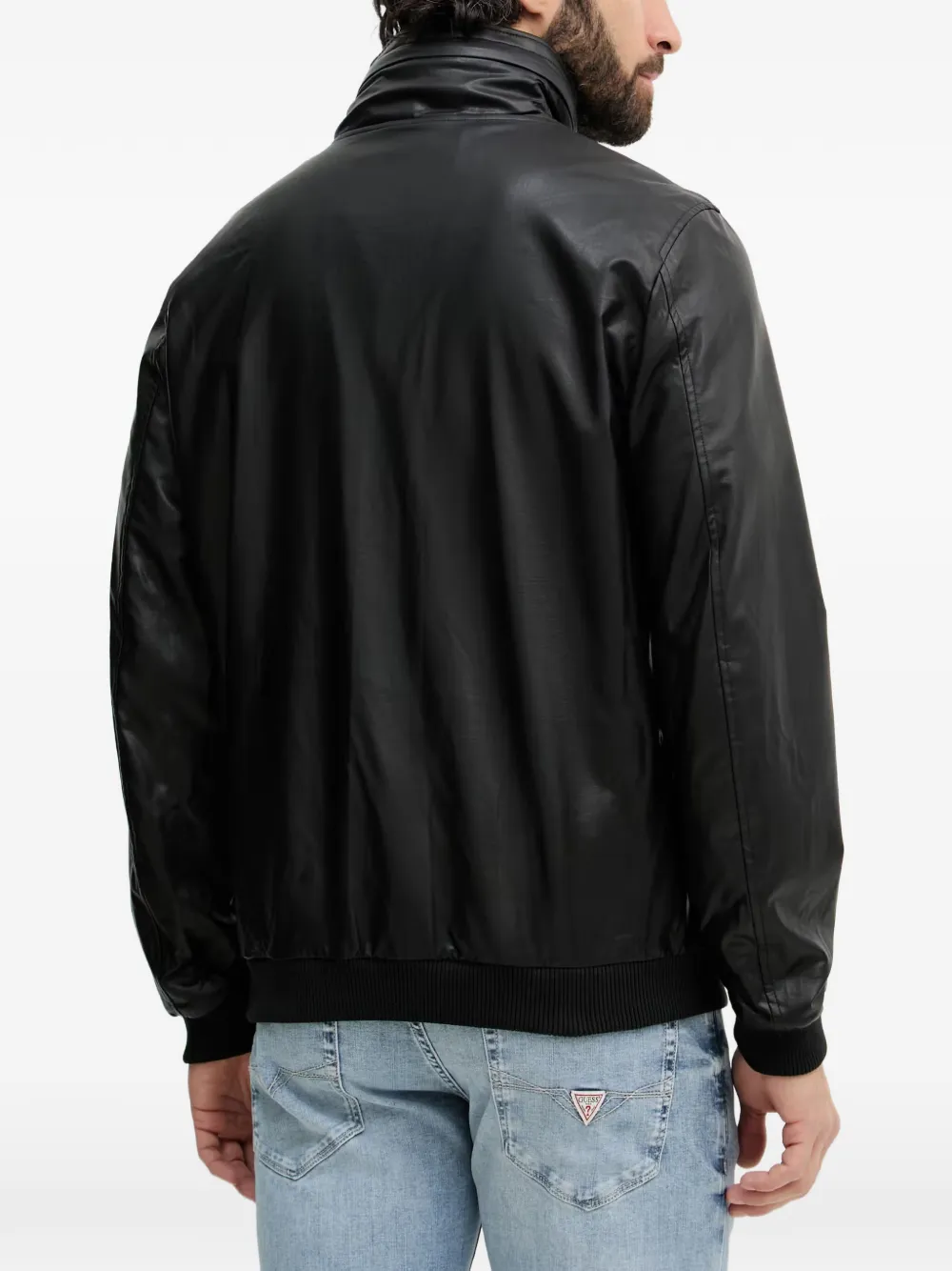 GUESS USA logo-plaque zip-up jacket Zwart