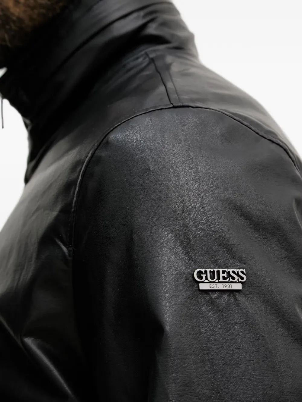 GUESS USA logo-plaque zip-up jacket Zwart