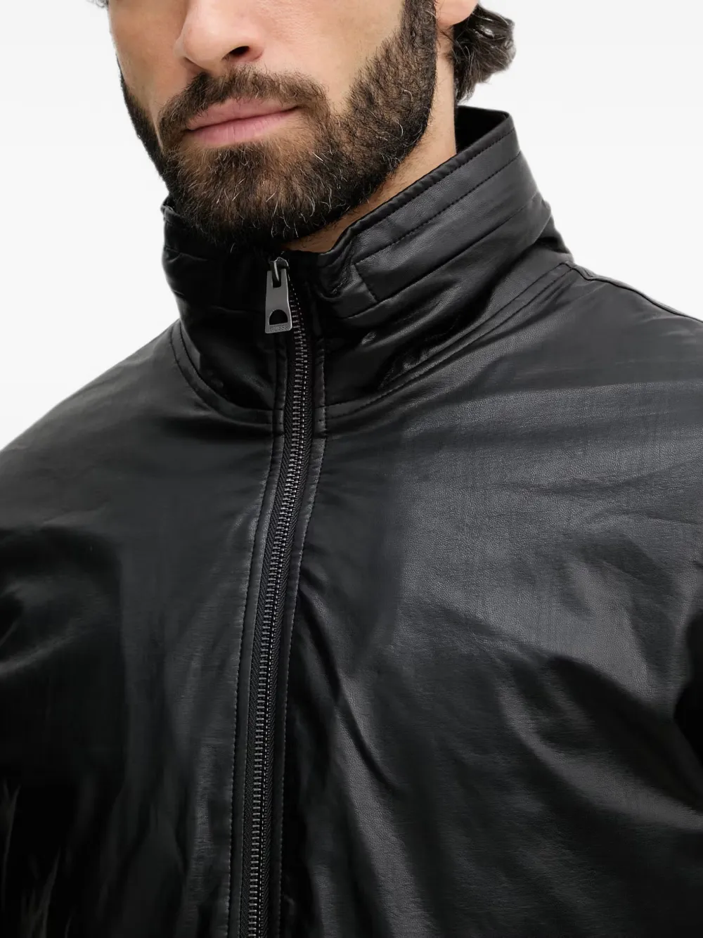 GUESS USA logo-plaque zip-up jacket Zwart