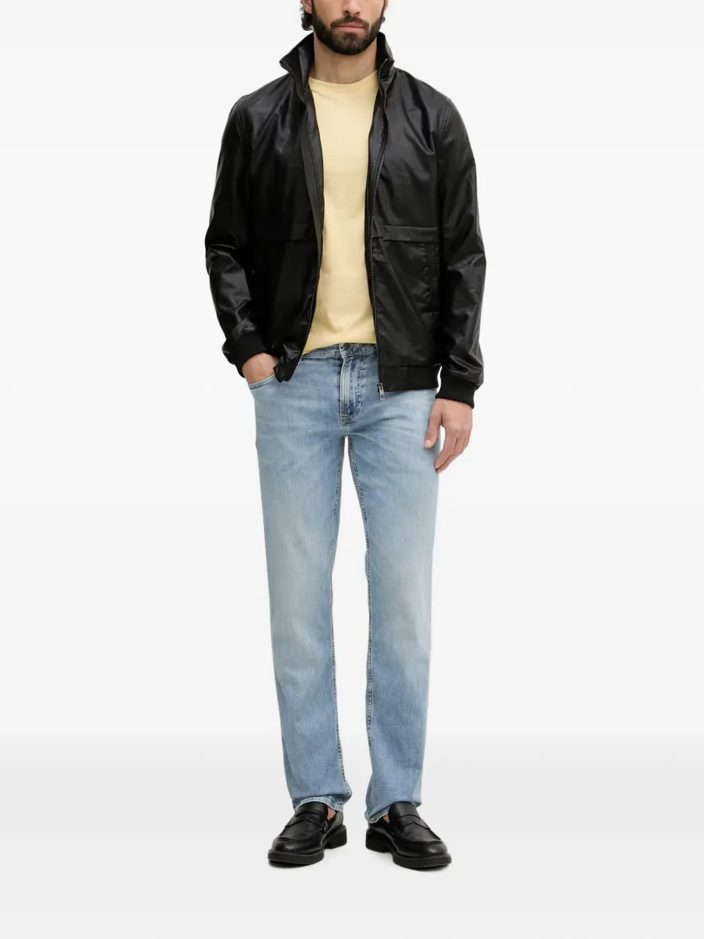 GUESS USA logo-plaque zip-up jacket Zwart