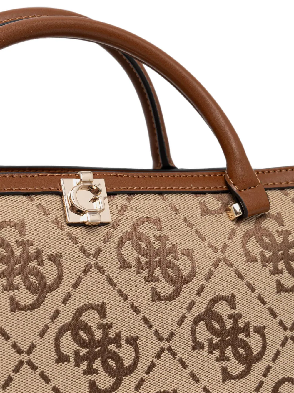 GUESS USA Schoudertas met monogramprint en logoplakkaat Bruin