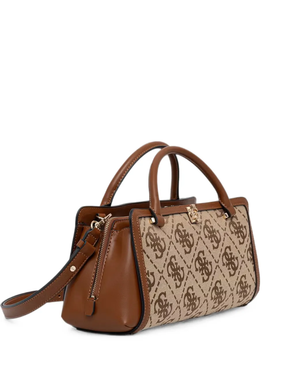 GUESS USA Borsa a spalla con placca logo - Marrone