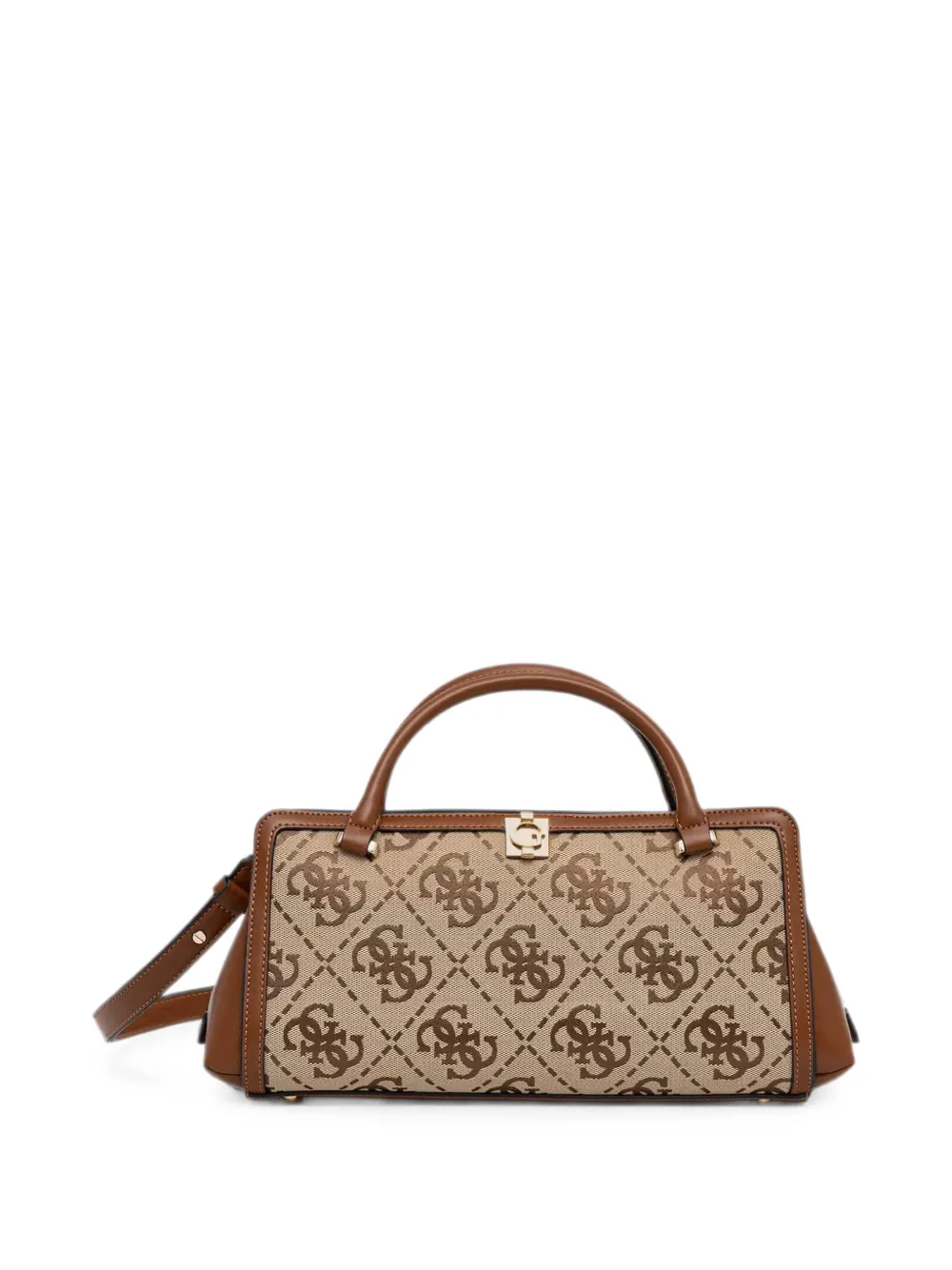 GUESS USA Schoudertas met monogramprint en logoplakkaat Bruin