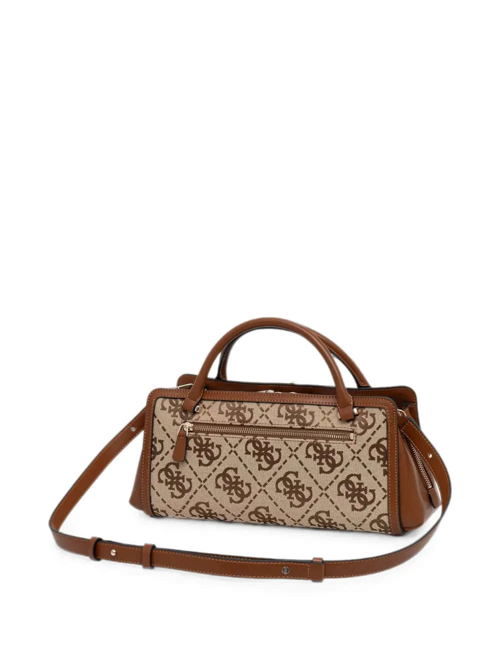 GUESS USA Schoudertas met monogramprint en logoplakkaat Bruin
