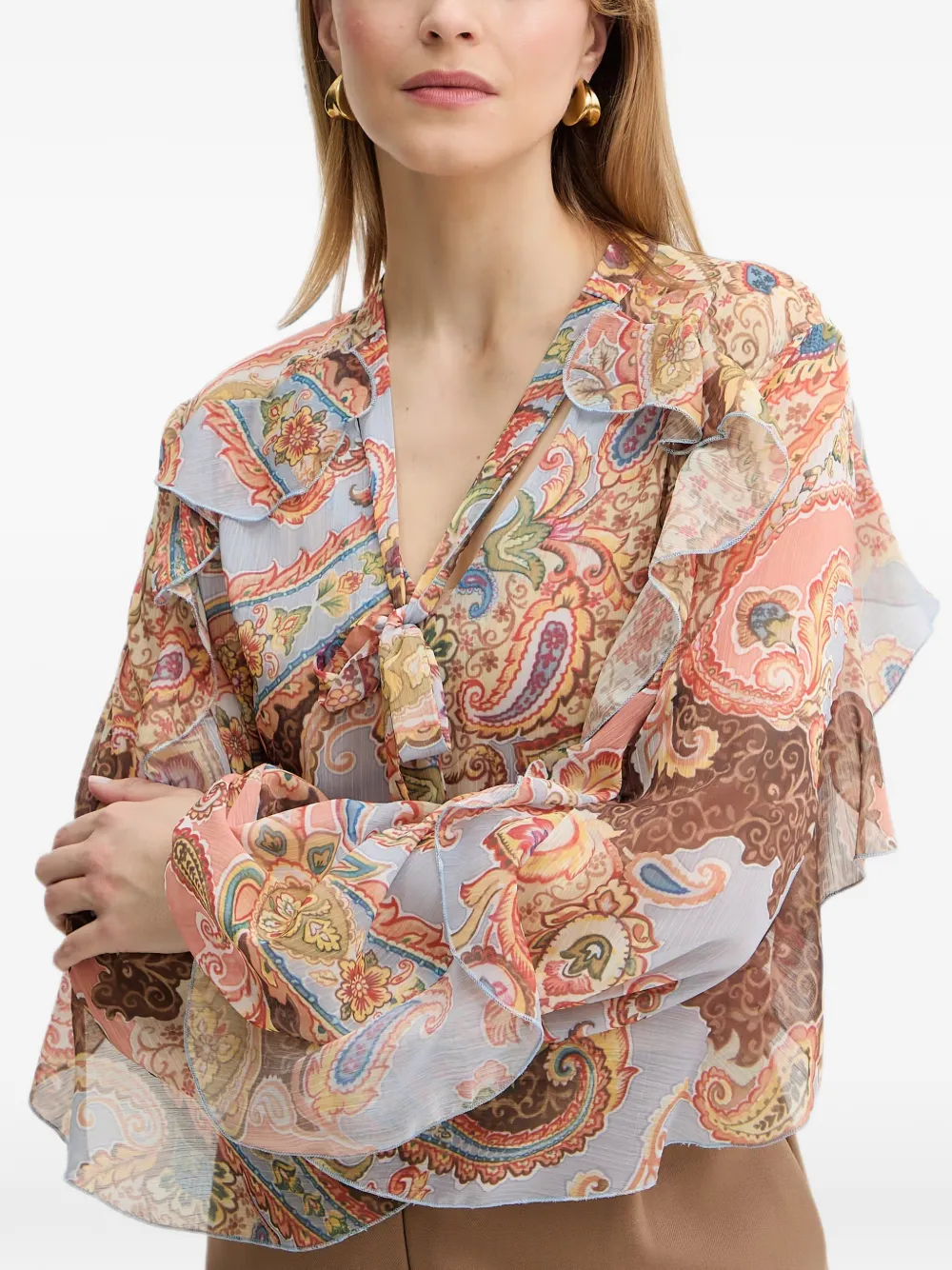 GUESS USA paisley-print blouse Oranje