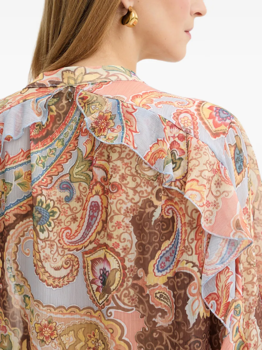 GUESS USA paisley-print blouse Oranje