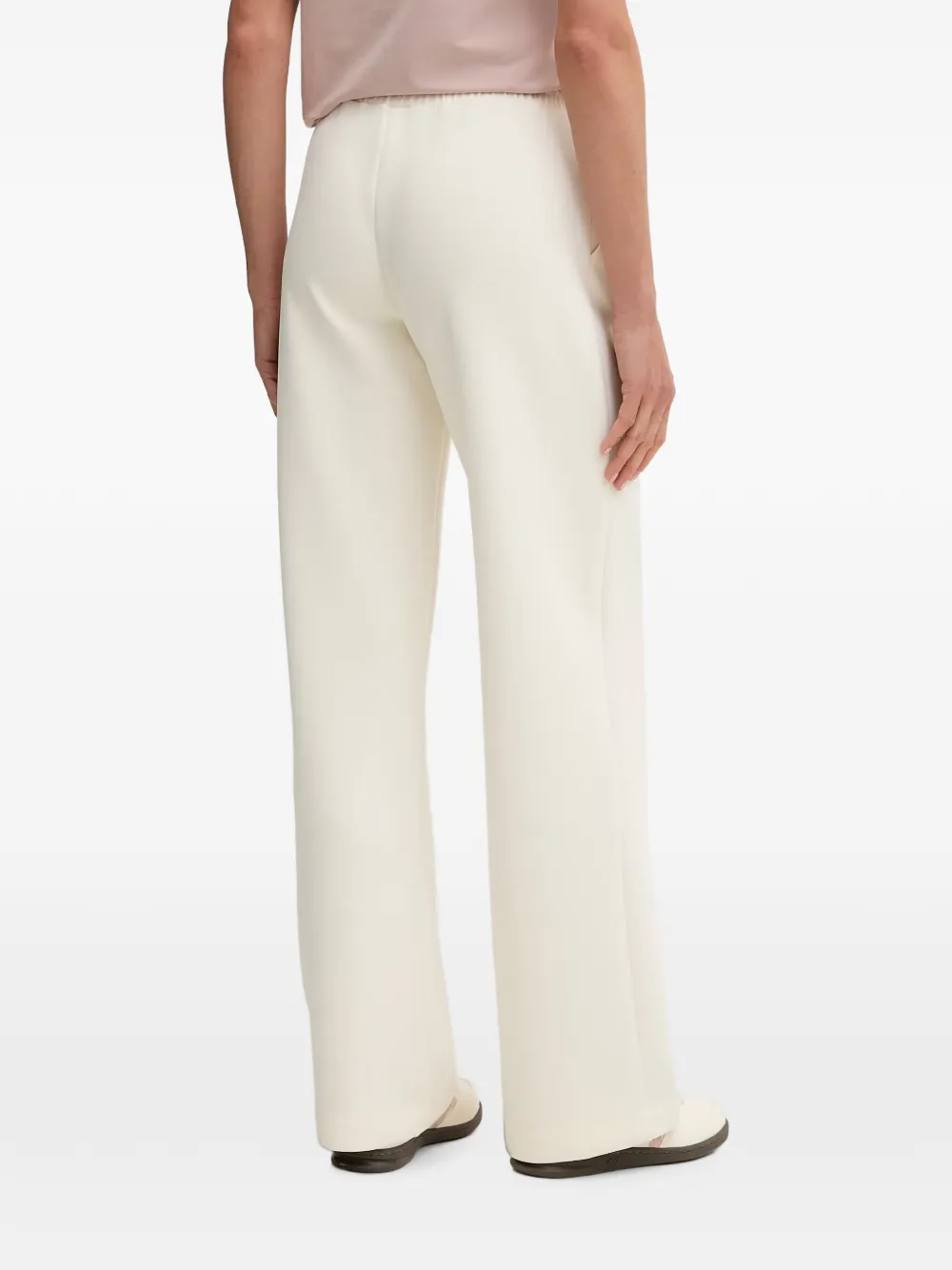 GUESS USA logo-plaque pintuck trousers Beige