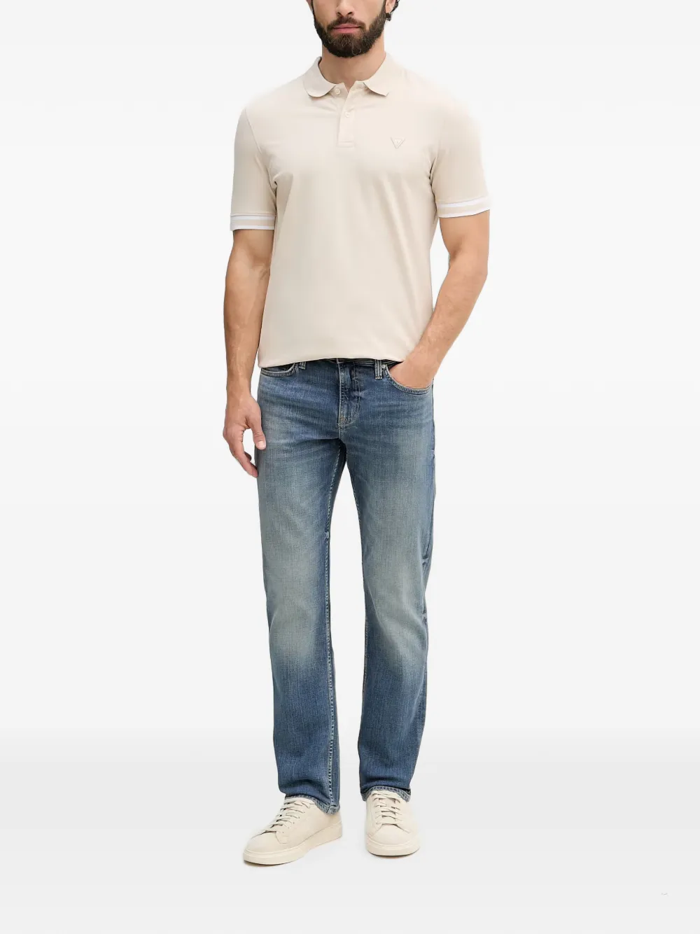 GUESS USA Eco Tipped Core poloshirt Beige