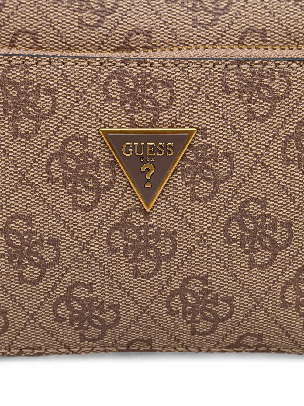 GUESS USA Heuptas met monogram-print en rits Beige