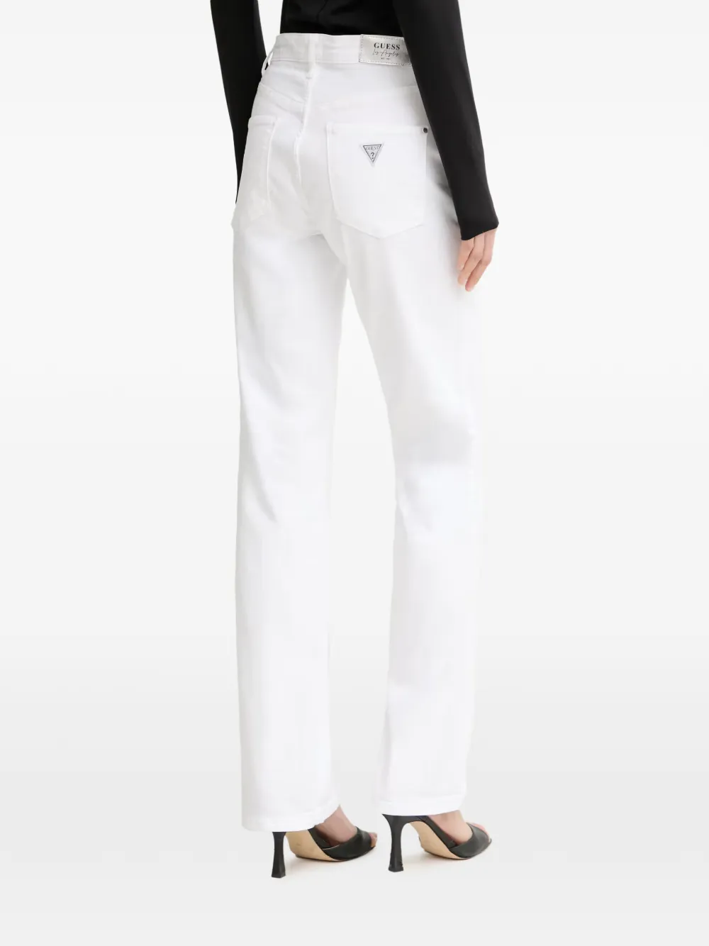 GUESS USA logo-patch straight-leg jeans Wit