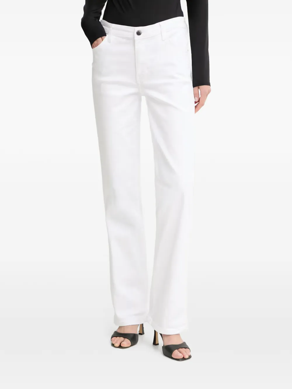 GUESS USA logo-patch straight-leg jeans - Bianco