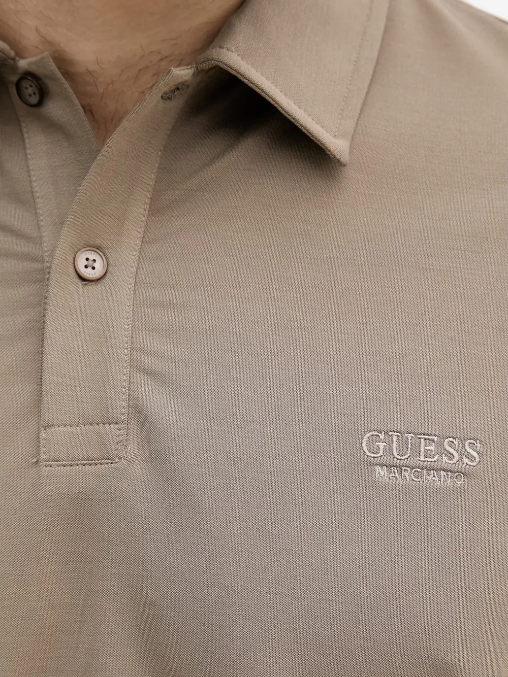 GUESS USA Poloshirt met geborduurd logo Beige