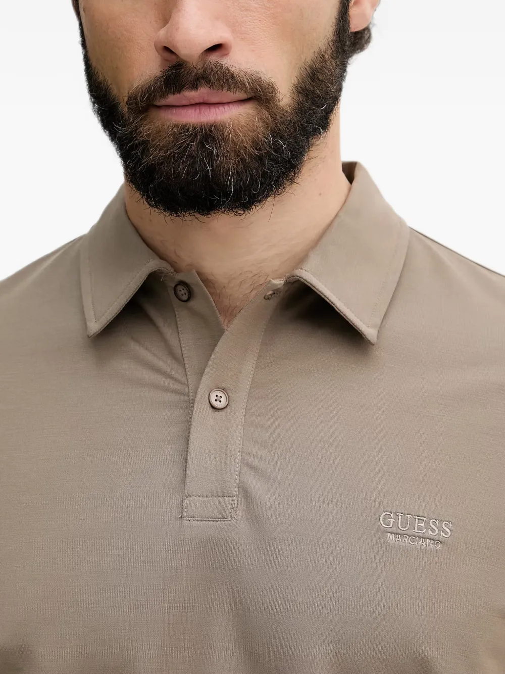 GUESS USA Poloshirt met geborduurd logo Beige