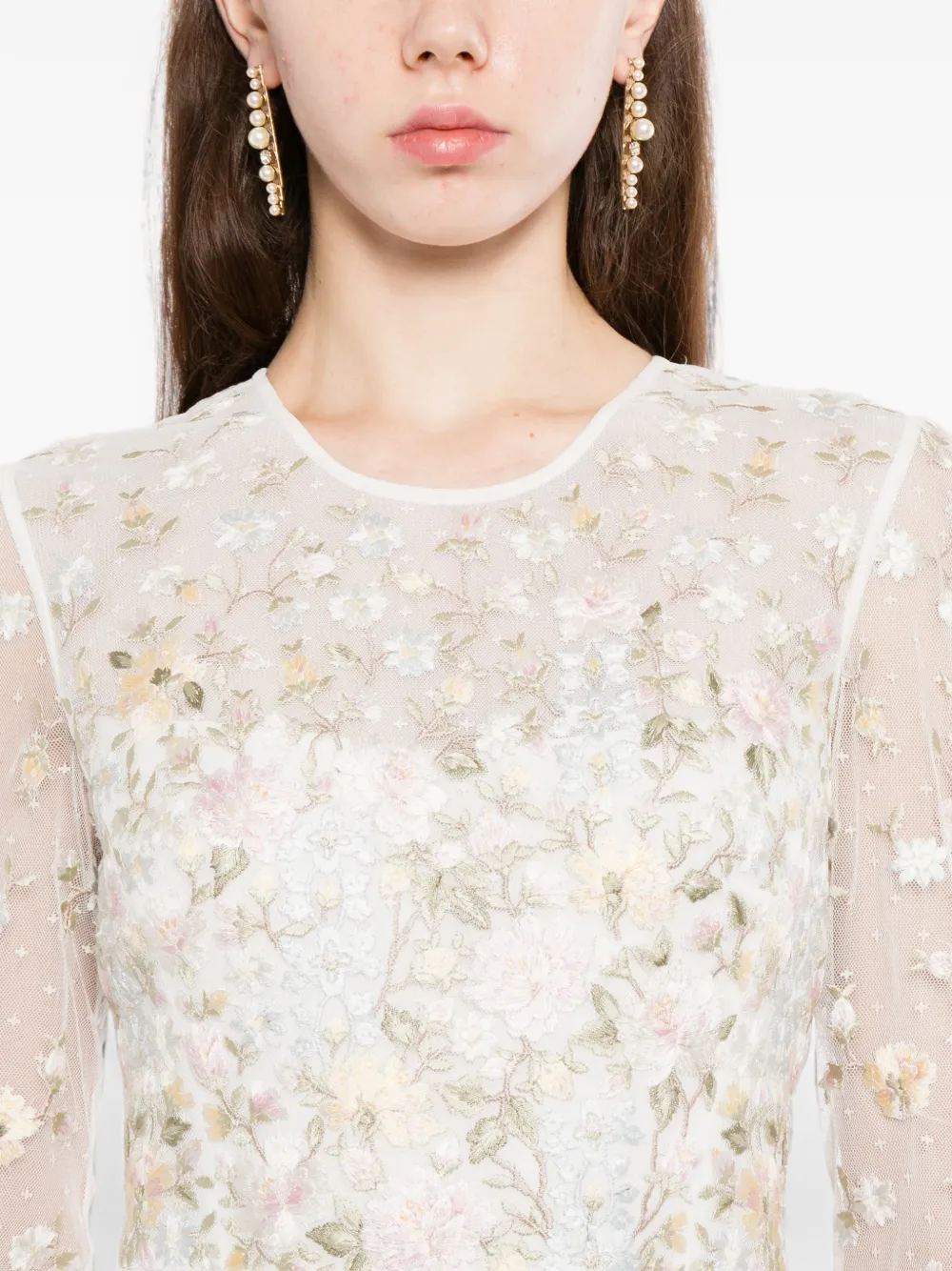 Needle & Thread Garden Rose avondjurk Beige