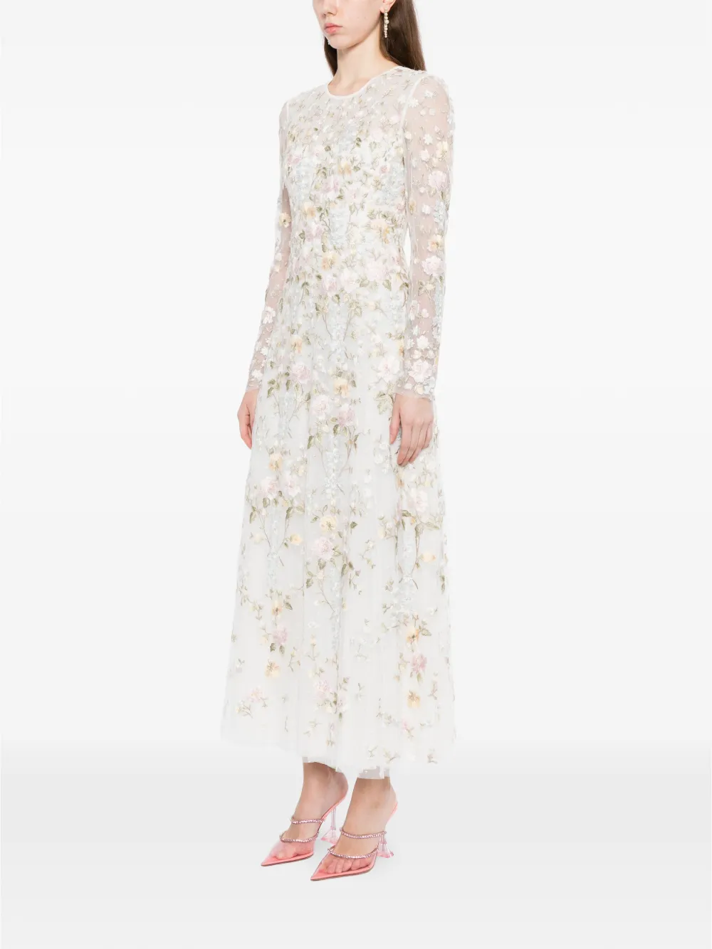 Needle & Thread Garden Rose avondjurk Beige