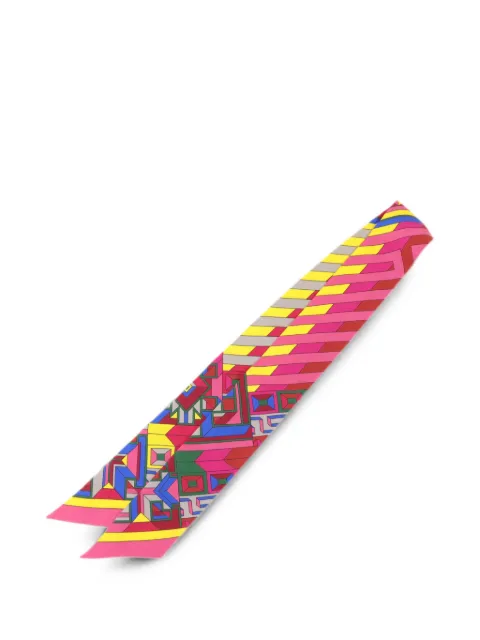 Hermès Pre-Owned Twilly geometric-print silk scarf