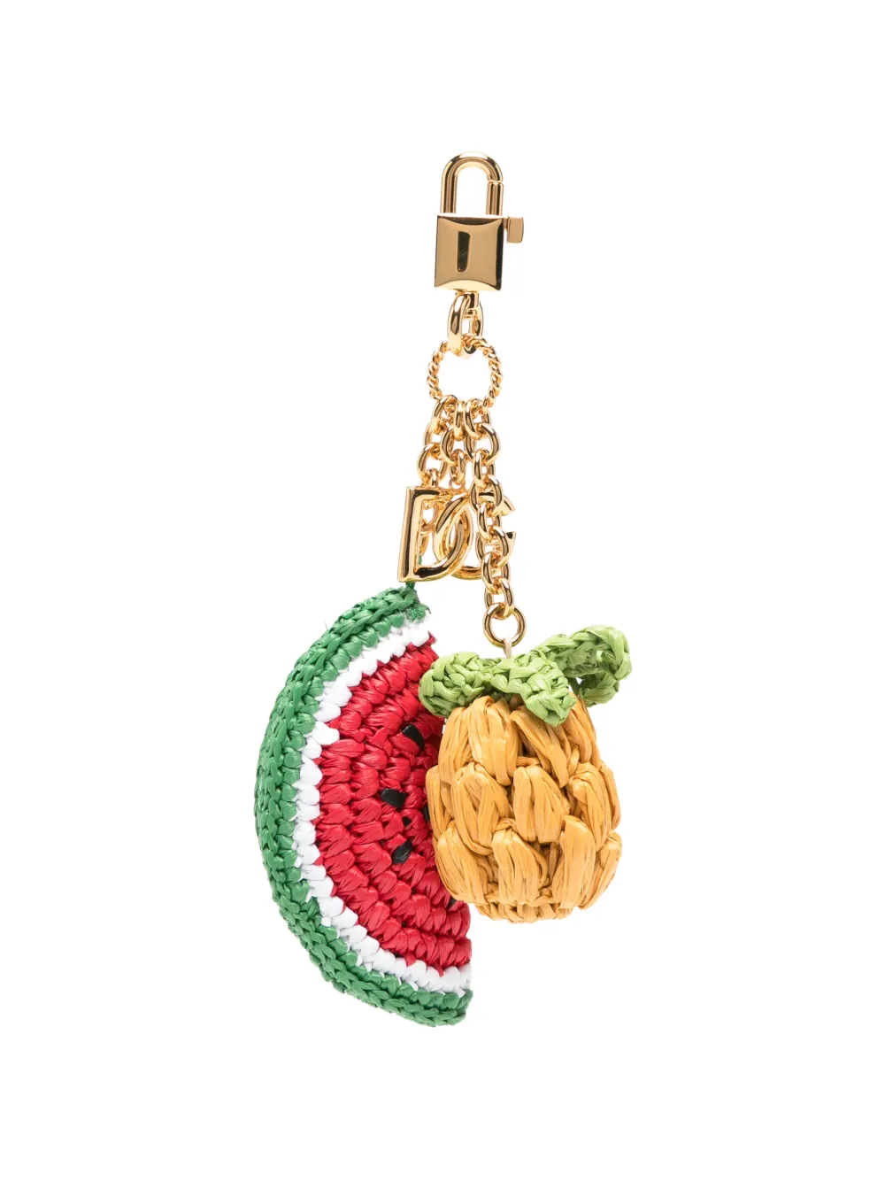 Dolce & Gabbana fruit-charm DG-logo keyring - Rood