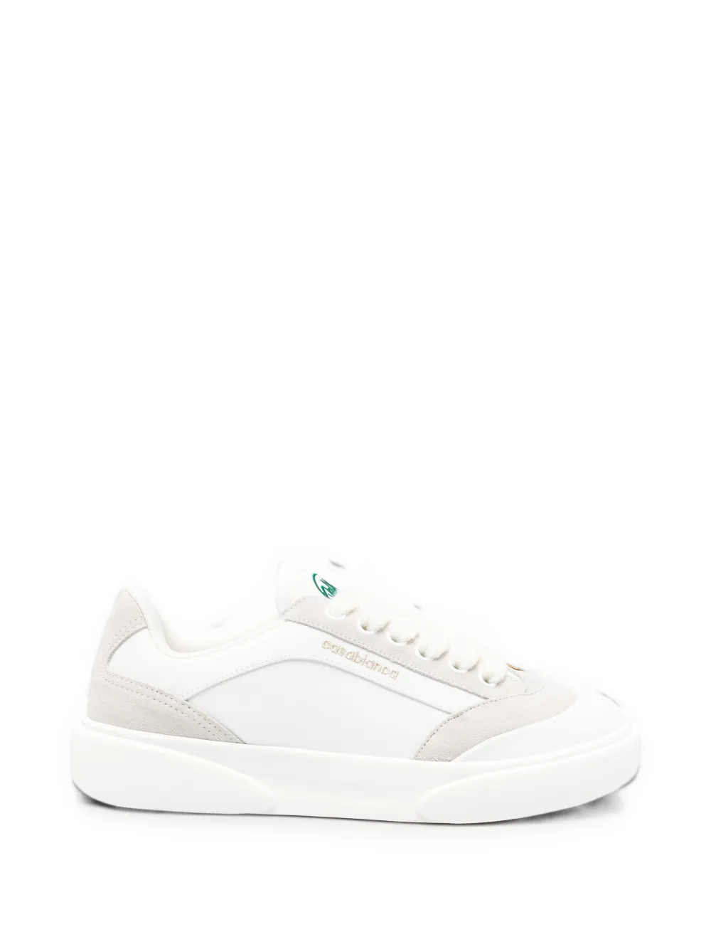 Casablanca suede-panelled logo-print sneakers - Weiß