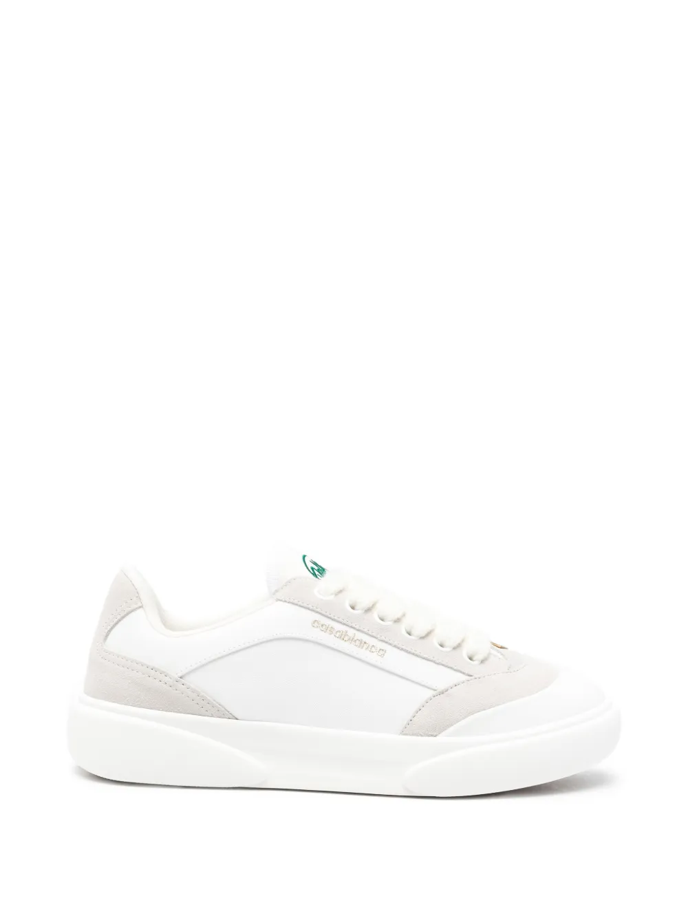 Casablanca suede-panelled logo-print sneakers - Weiß