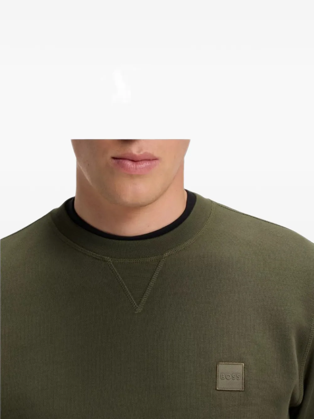 BOSS Sweater met logopatch Groen