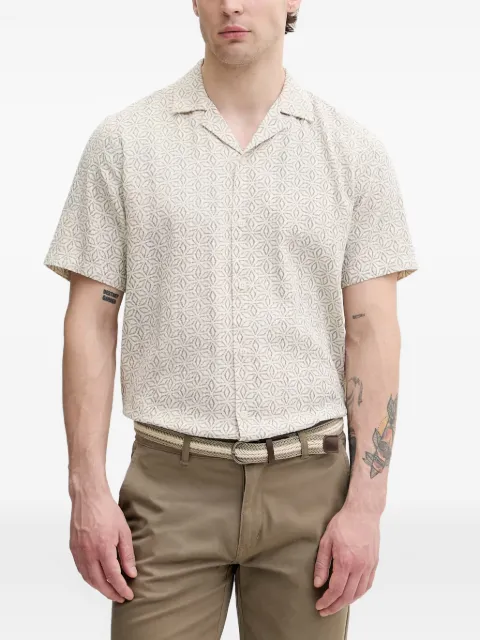 Lindbergh geometric-print camp-collar shirt