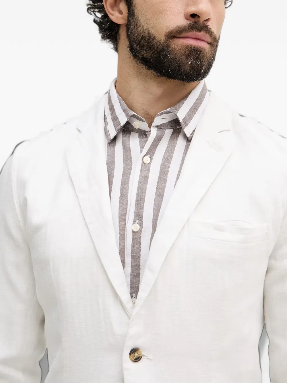 Lindbergh Blazer met enkele rij knopen en gekerfde revers Wit