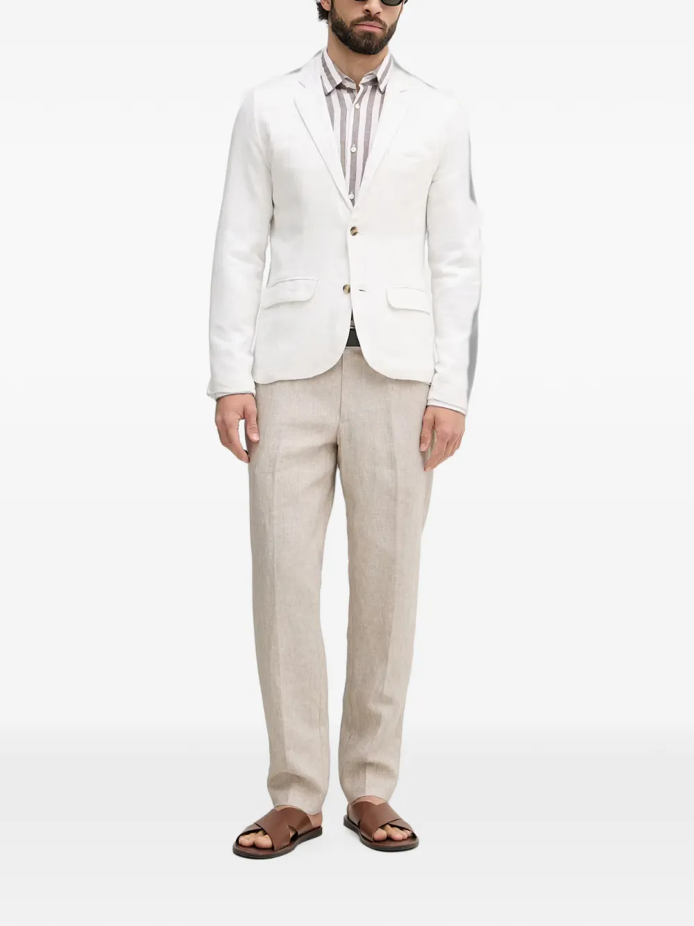 Lindbergh Blazer met enkele rij knopen en gekerfde revers Wit