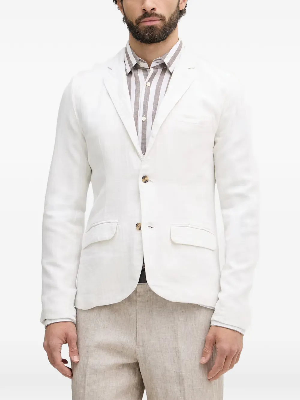 Lindbergh notched-lapels single-breasted blazer - Bianco