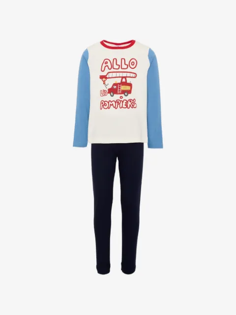 Petit Bateau Calça de pijama de algodão com estampa gráfica