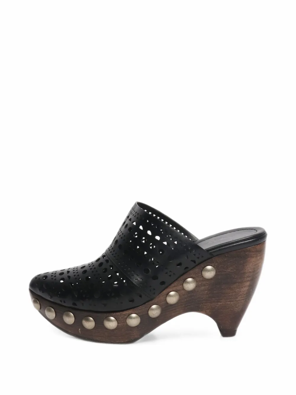 Alaïa Pre-Owned Mules mit Laser-Cuts - Schwarz