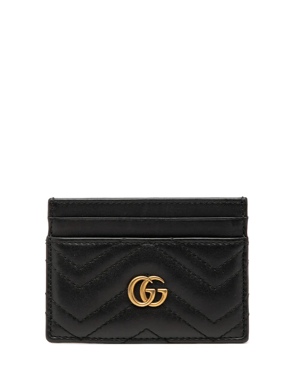 Gucci Pre-Owned Portacarte GG Marmont in pelle di vitello matelassé 2016-2026 - Nero