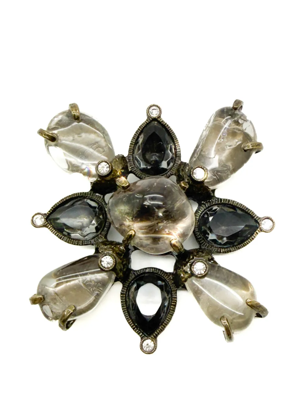 CHANEL Pre-Owned 1997 Byzantine rock crystal brooch - Grey