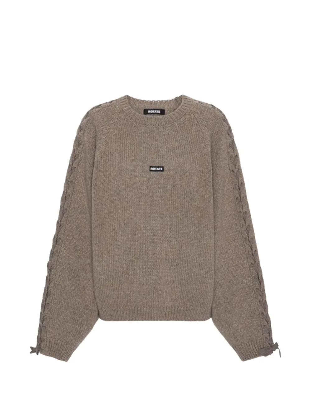 ROTATE BIRGER CHRISTENSEN lace-up logo-patch sweater - Marrone