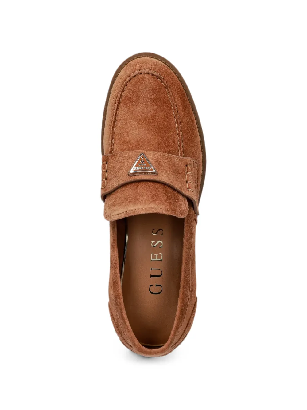 GUESS USA logo-plaque suede loafers Bruin