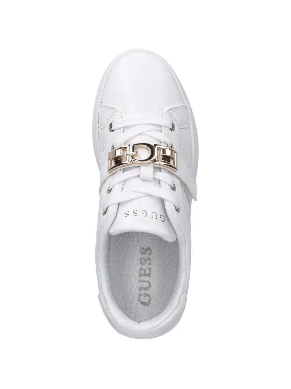 GUESS USA logo-embossed buckle-detail sneakers Wit