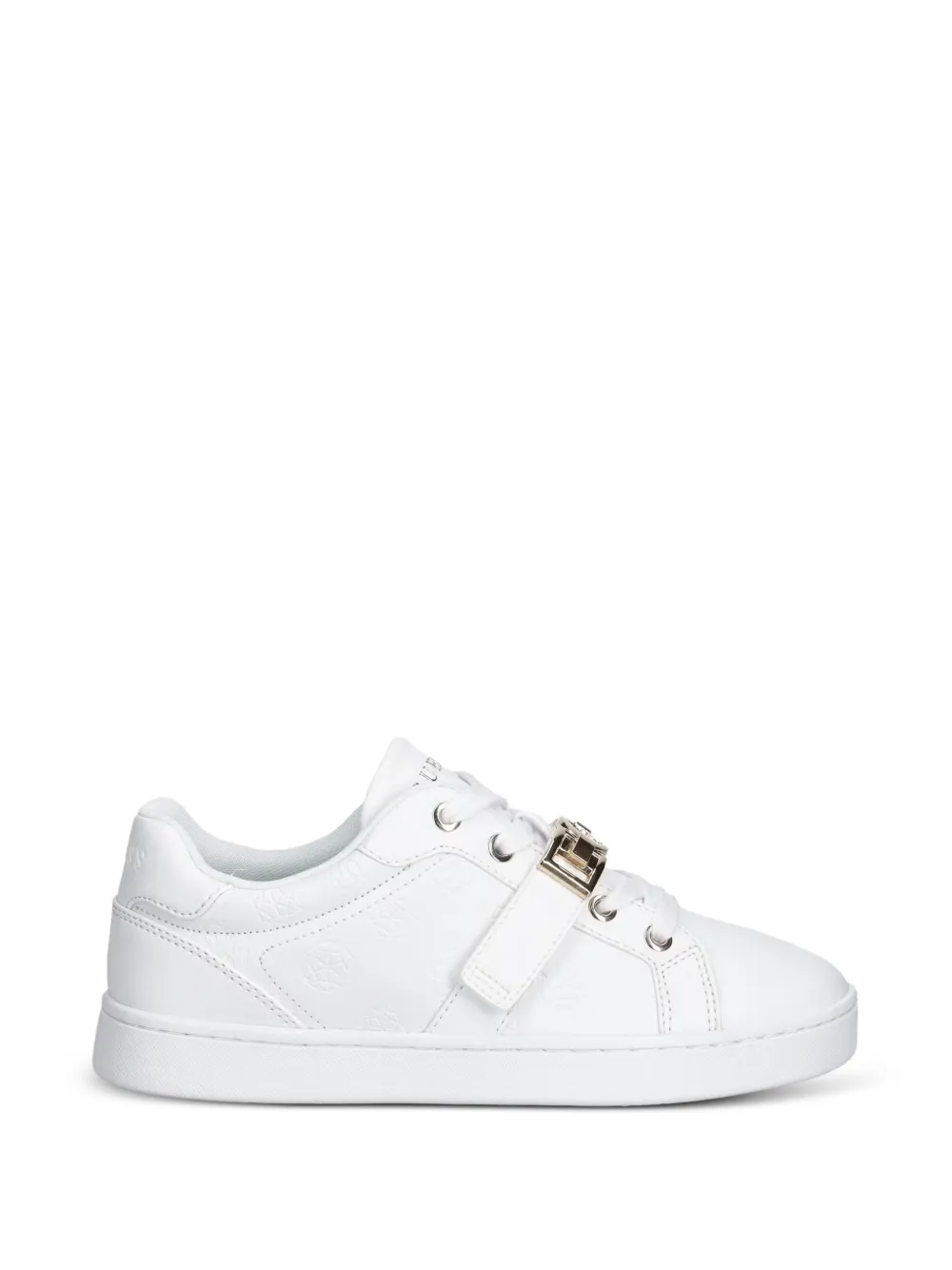 GUESS USA logo-embossed buckle-detail sneakers - Bianco