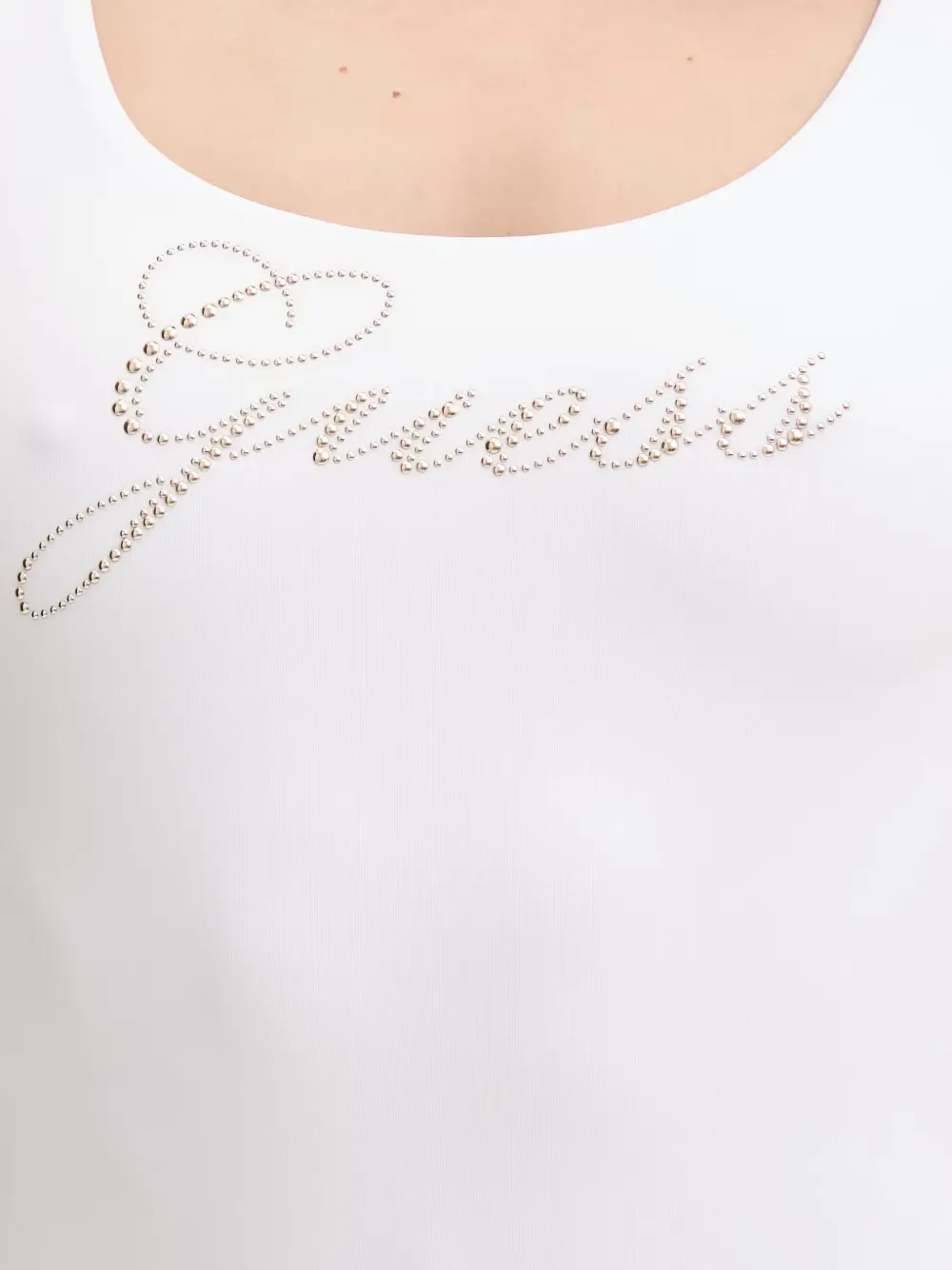 GUESS USA Annalisa logo-stud swimsuit Wit